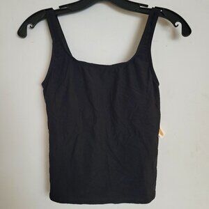 NEW Talbots Christina Black Textured Cami Padded Tank Top Bathing Swim Suit Sz 6
